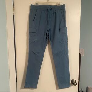 NWOT PacSun Cargo Pants Mens Medium Blue/Gray Slim Fit Drawstring Elastic Waist